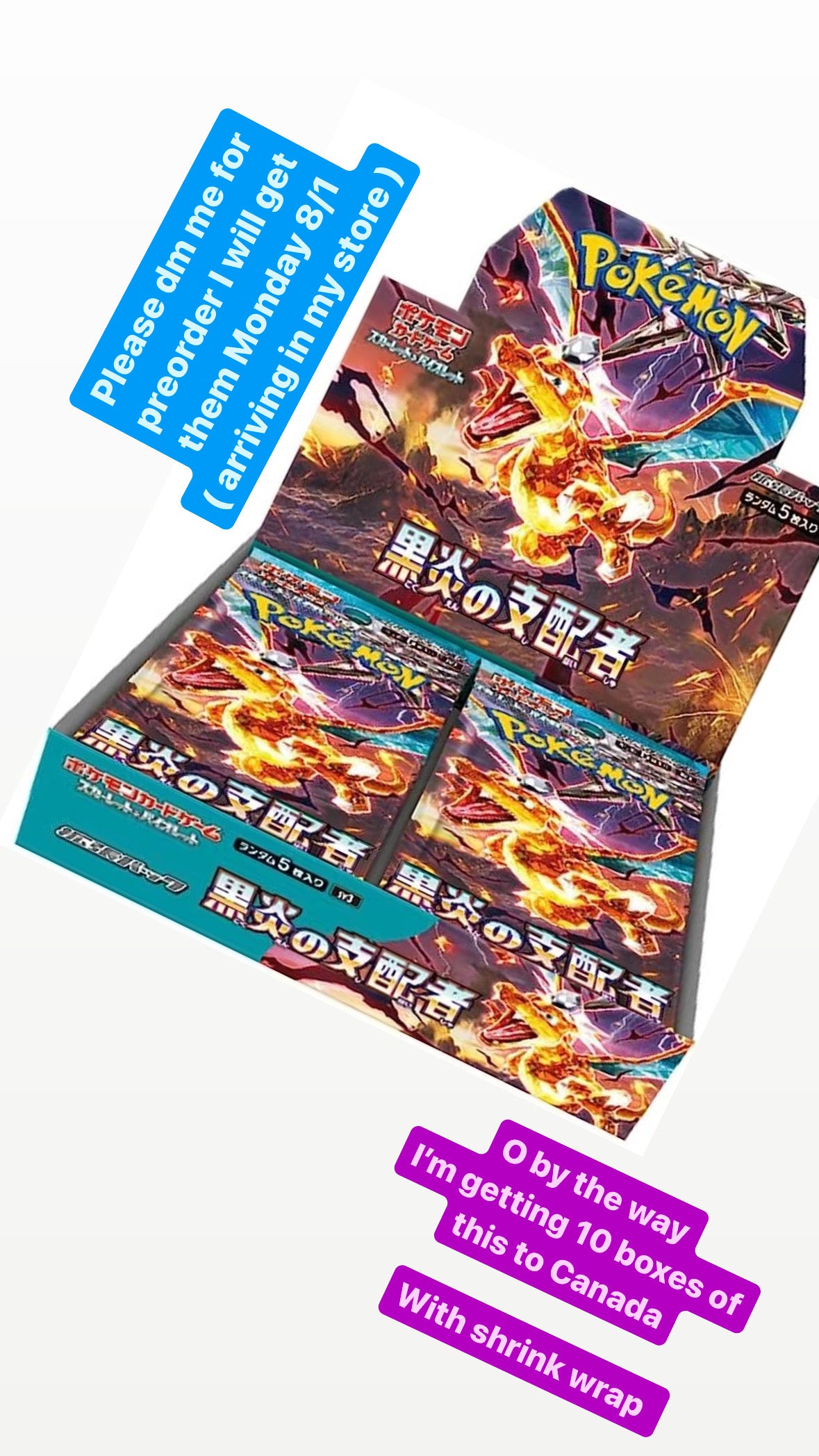 Pokemon Card Ruler Of The Black Flame sv3 Booster Box Japanese Obsidian Flames !