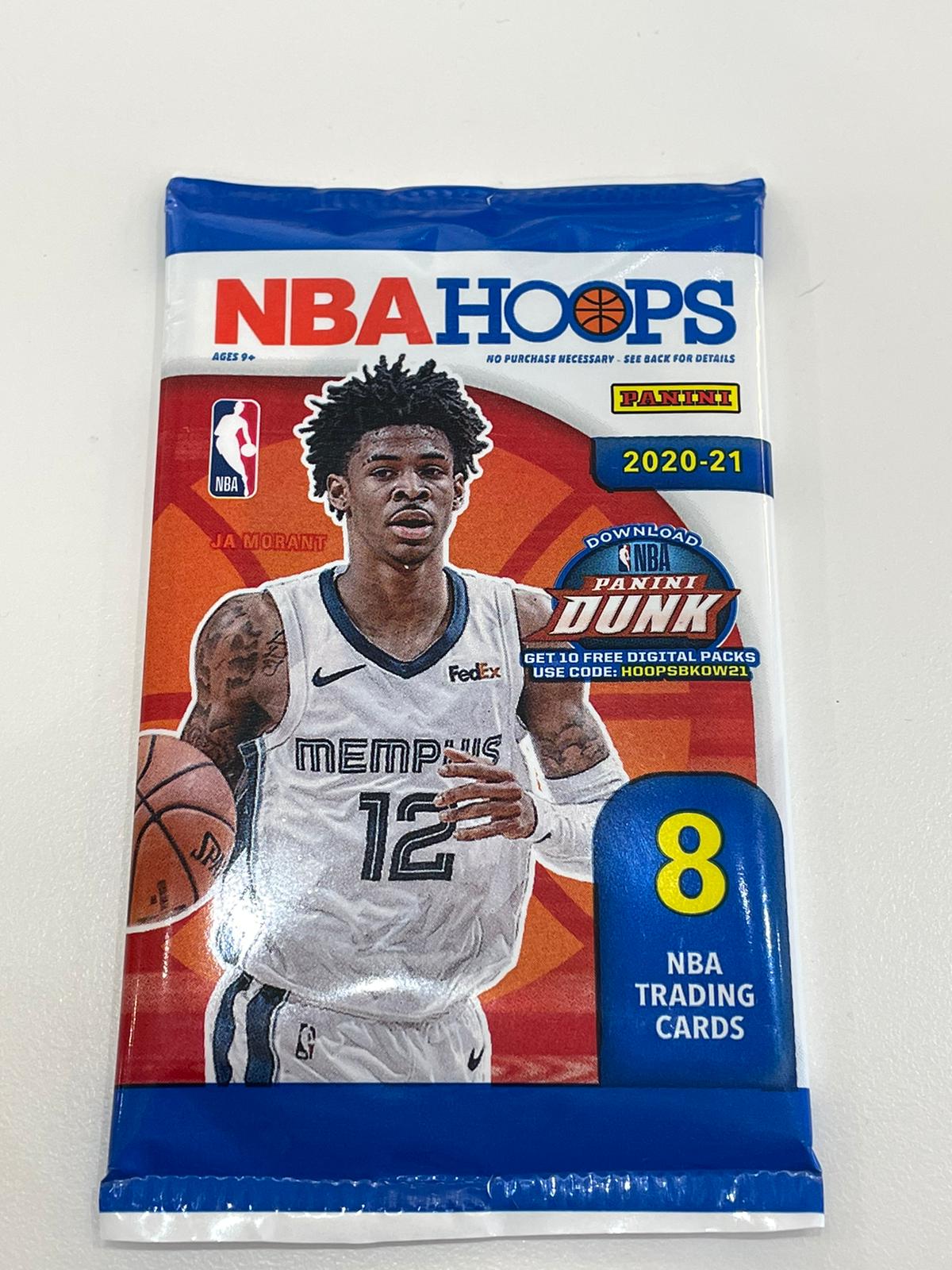Panini 2020-21 NBA Hoops Basketball Card Pack (8cards)