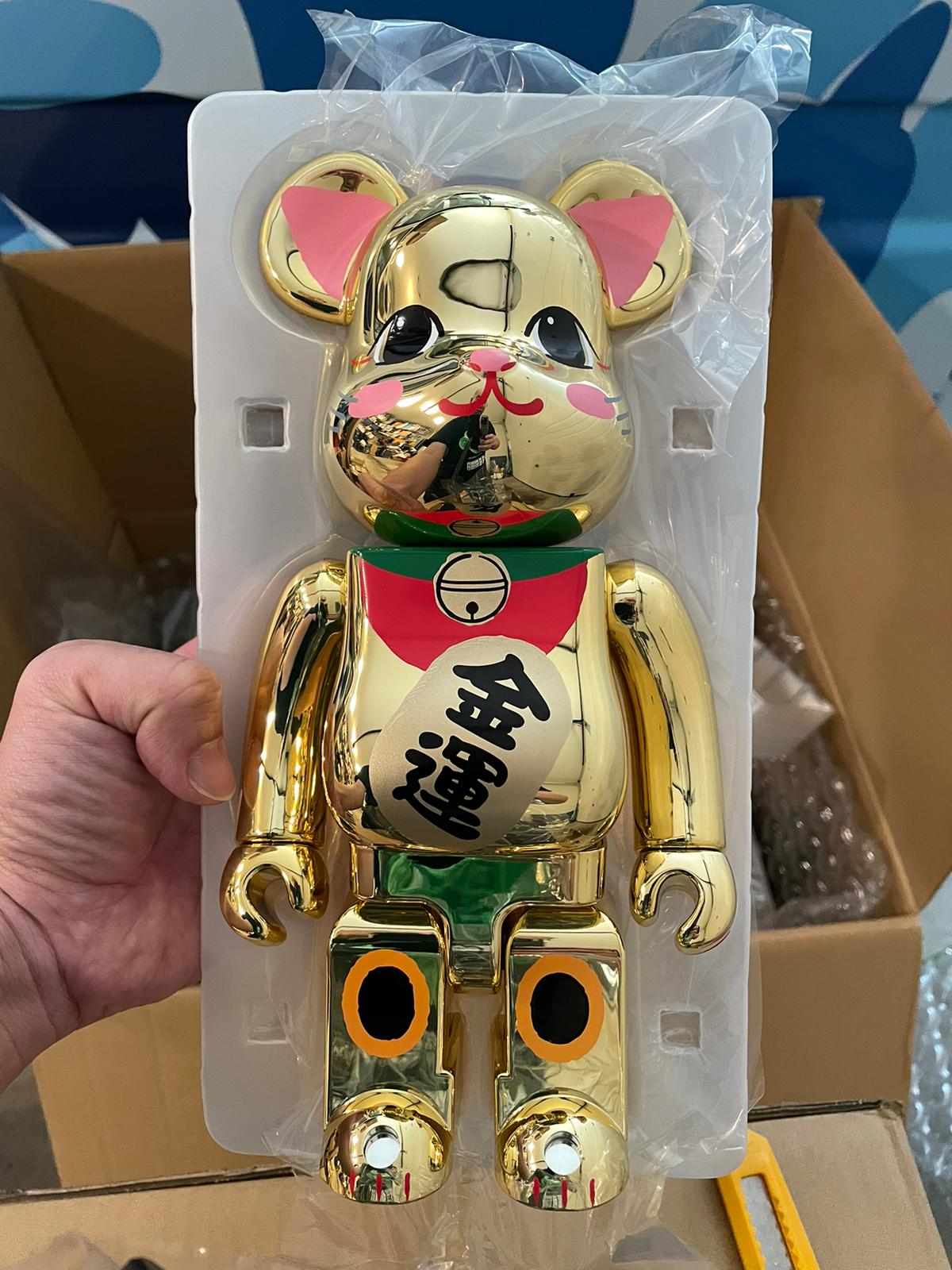 Gold Lucky Cat Neko 3 400% Be@rbrick