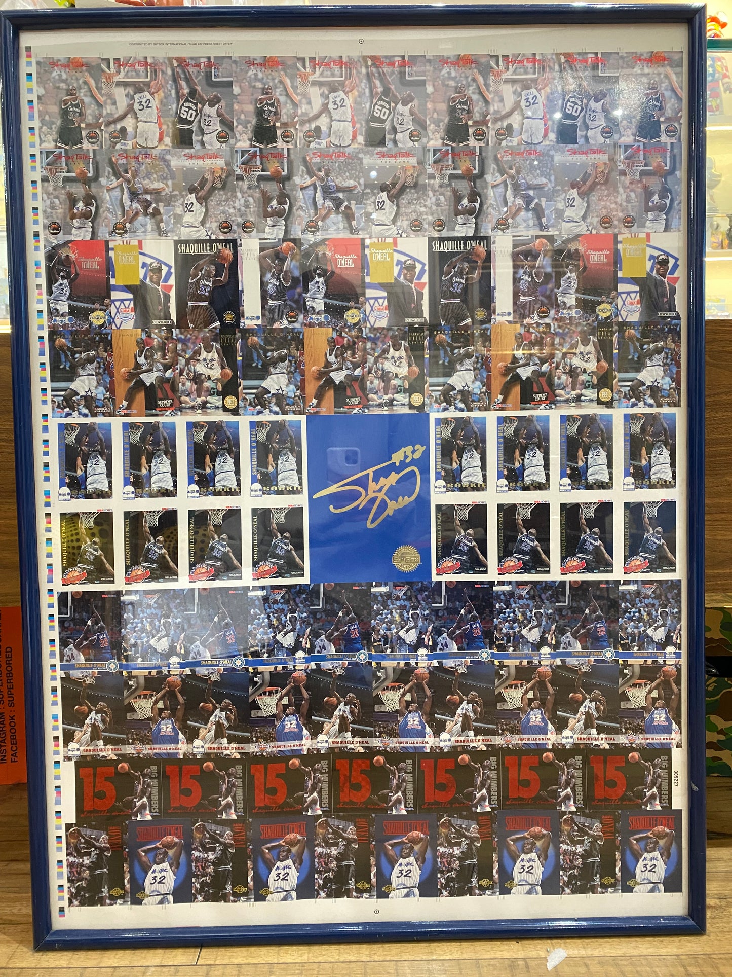 1993-94 Skybox Basketball Shaquille O'Neal Uncut Card Sheet