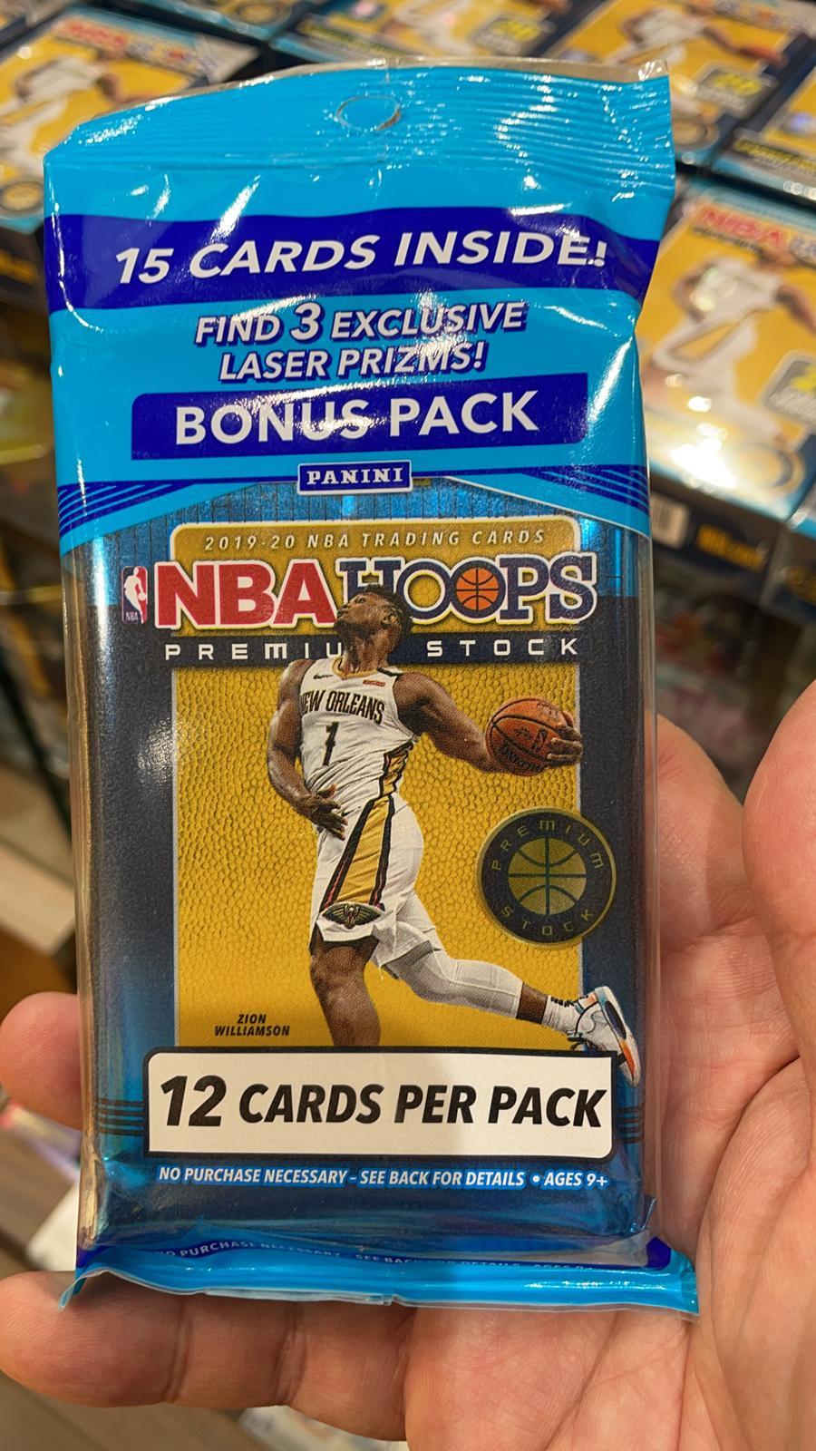 2019/20 panini hoops premium stock Bonus Pack (3 Exclusive Laser Prizms) 15 Cards