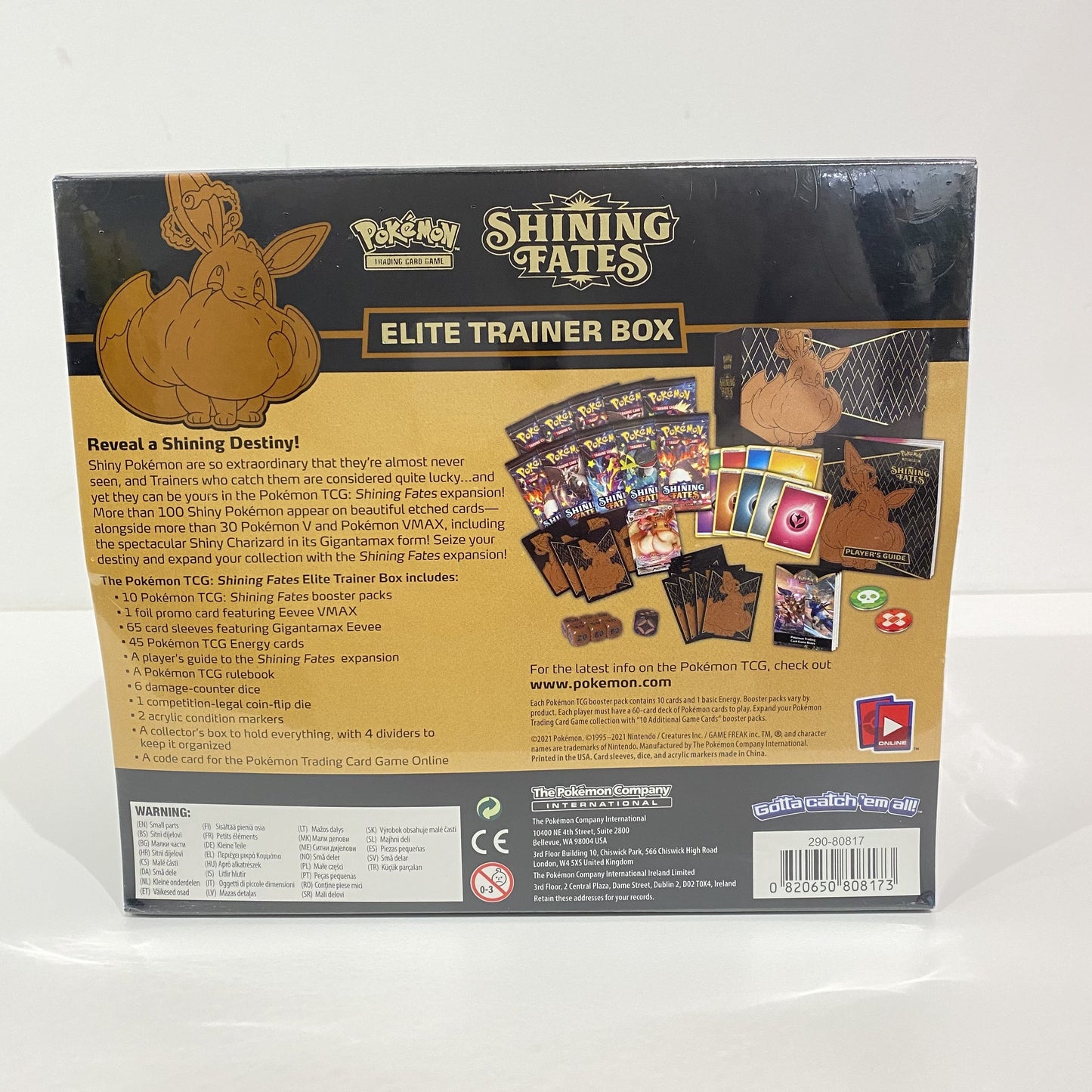 2021 Pokemon TCG Sword & Shield Shining Fates Elite Trainer Box