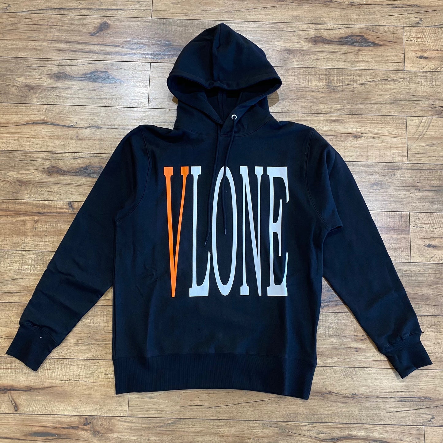 Vlone Orange Logo Hoodie (Black)