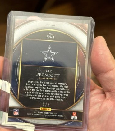 2021 Panini Select DAK PRESCOTT Numbers Insert Prizm SSP - Cowboys /5 Mojo Green (Single)