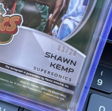 2020-21 Panini Spectra Icons Shawn Kemp Auto 03/20 ICO-SKE SSP Rare (Single)
