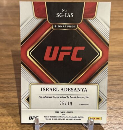 2021 Panini Select UFC Hobby Israel Adesanya Auto Autograph Blue Prizm /49 Rare (Single)