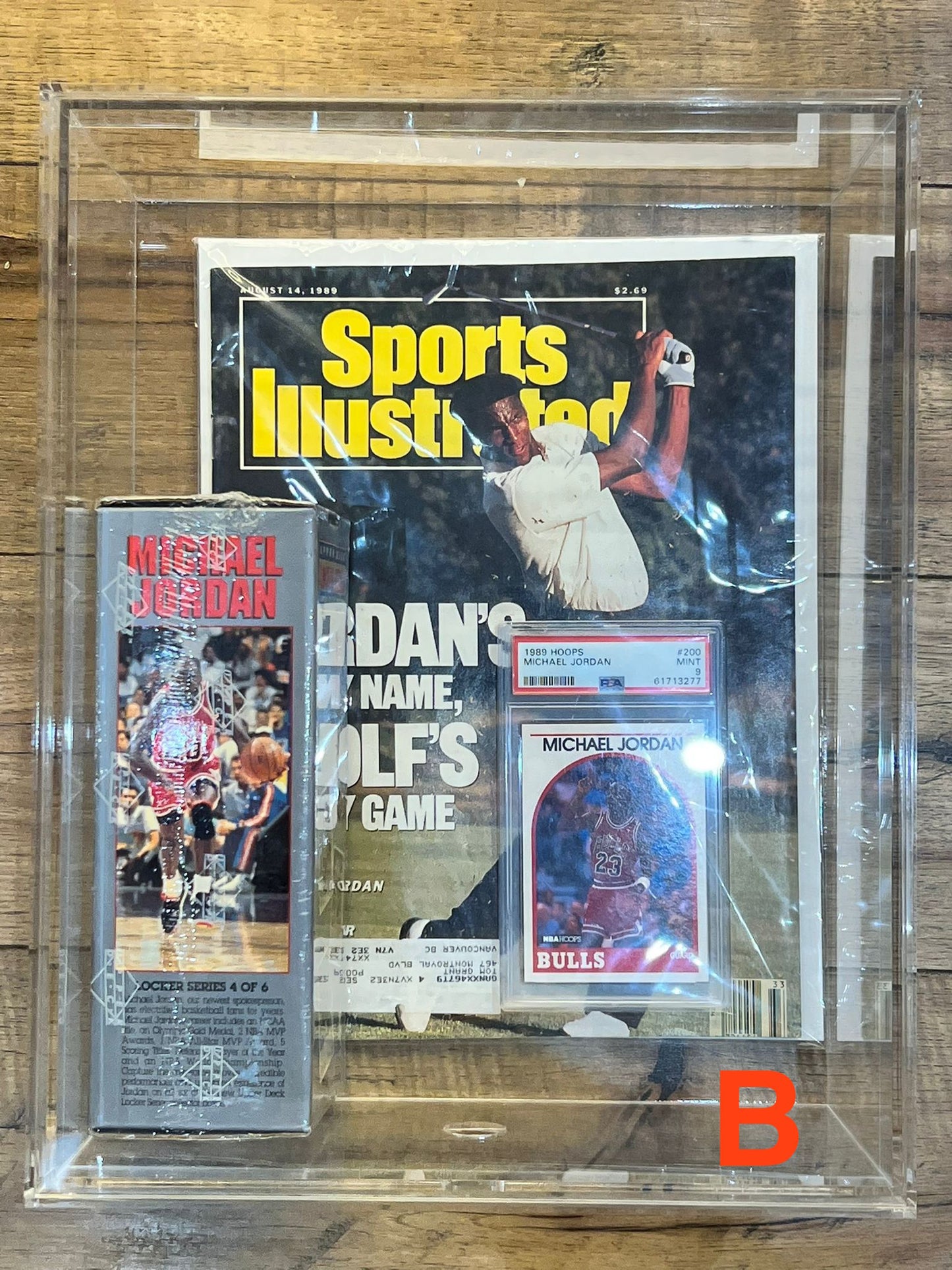 Michael Jordan 90s magazine + slab + sealed card pack bundle