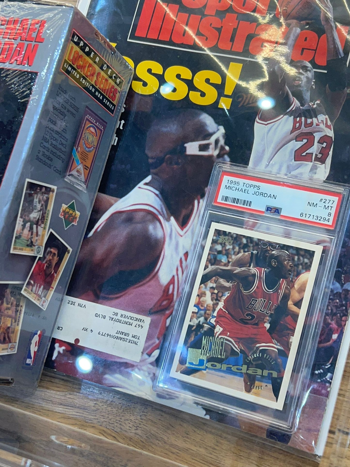 Michael Jordan 90s magazine + slab + sealed card pack bundle