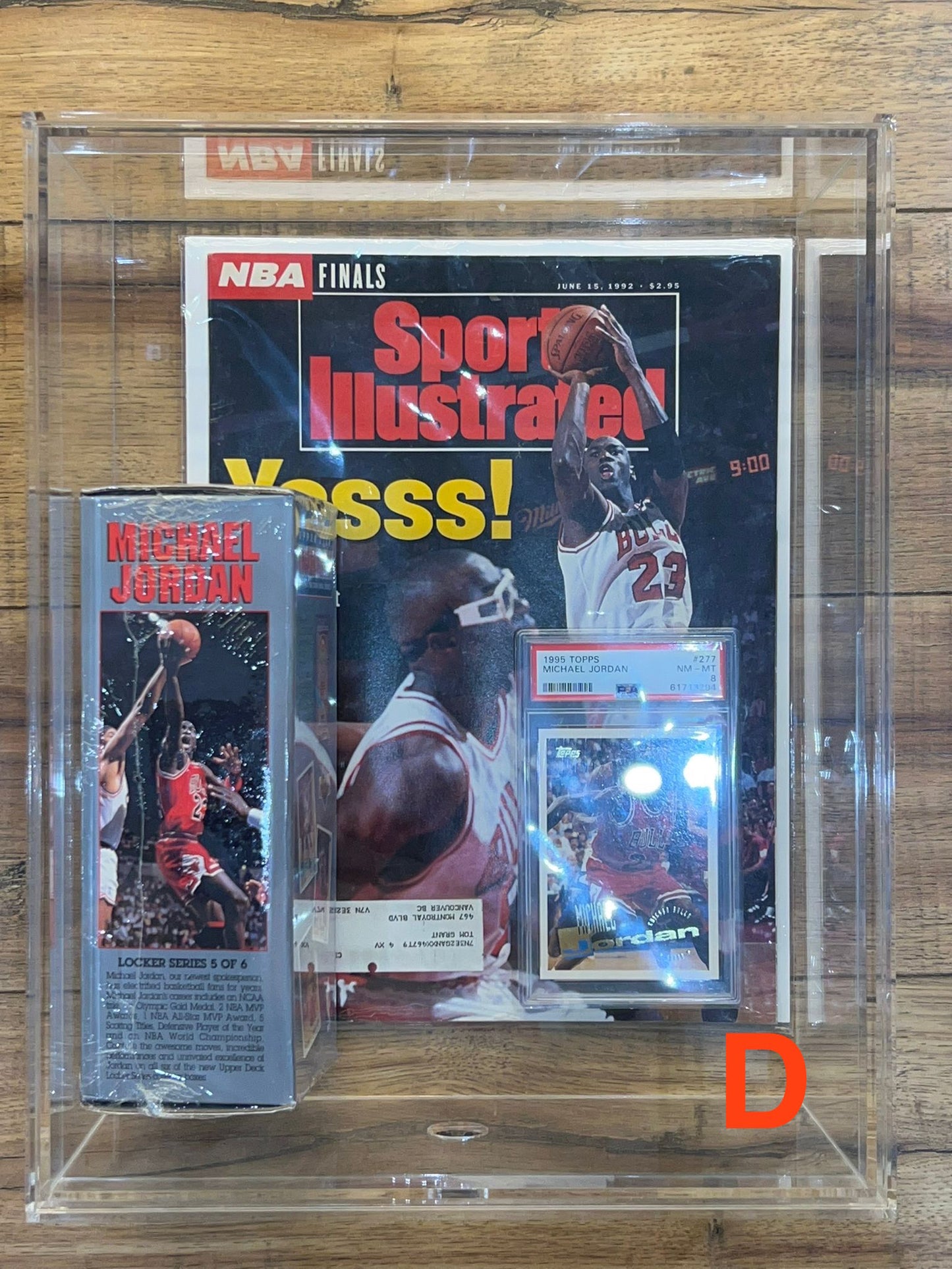 Michael Jordan 90s magazine + slab + sealed card pack bundle
