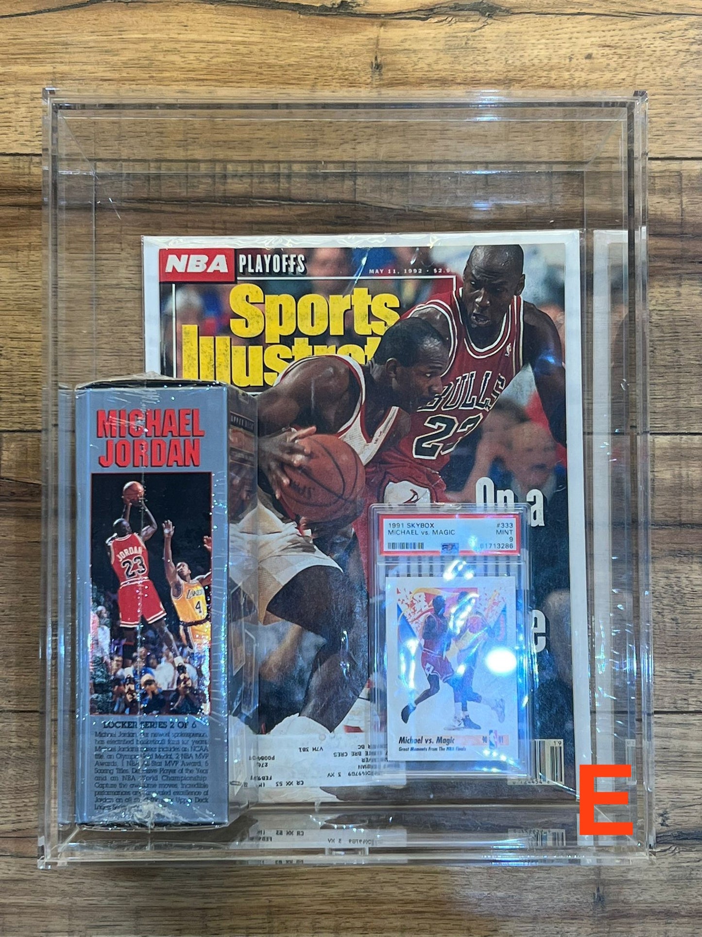 Michael Jordan 90s magazine + slab + sealed card pack bundle