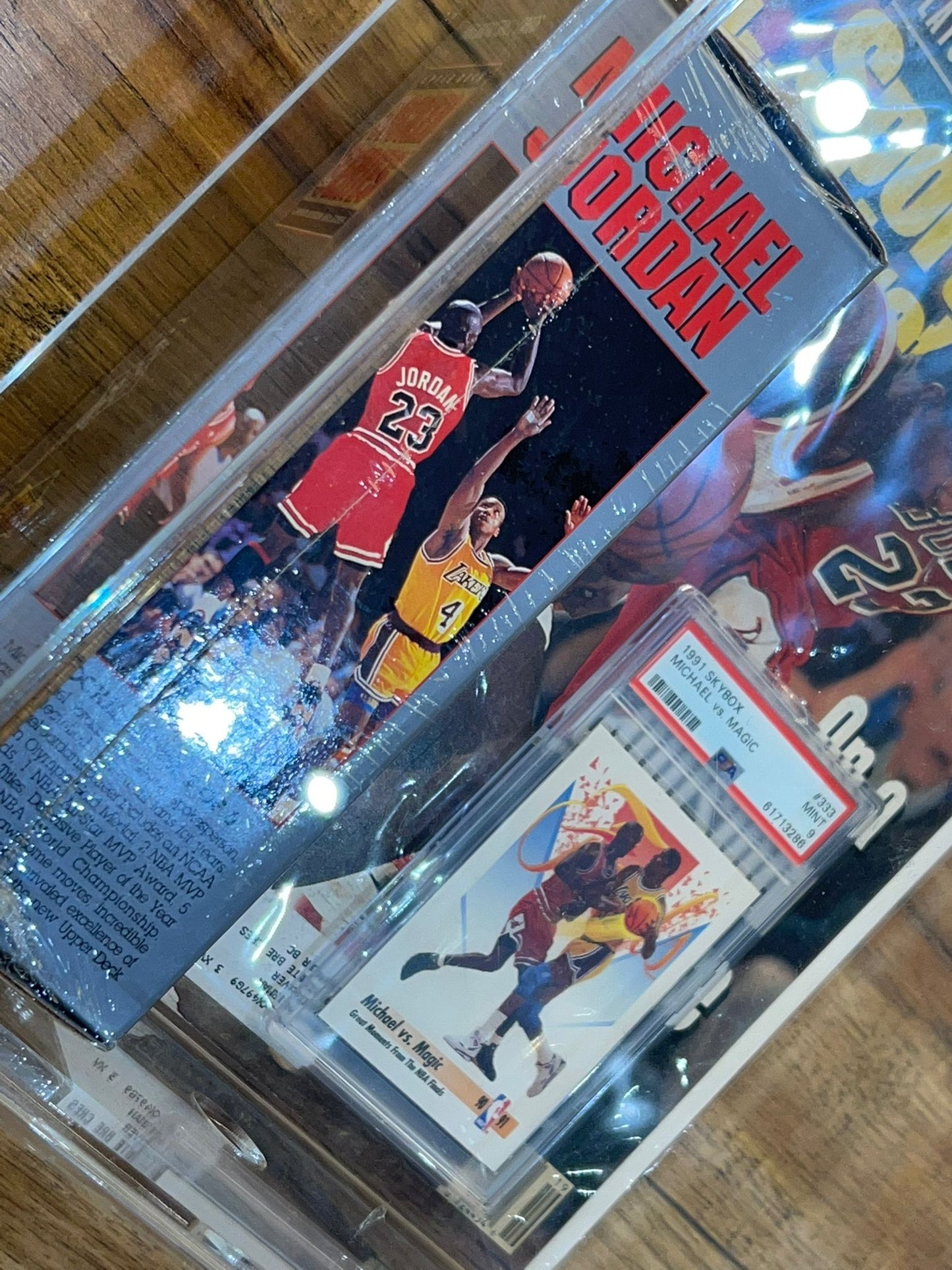 Michael Jordan 90s magazine + slab + sealed card pack bundle