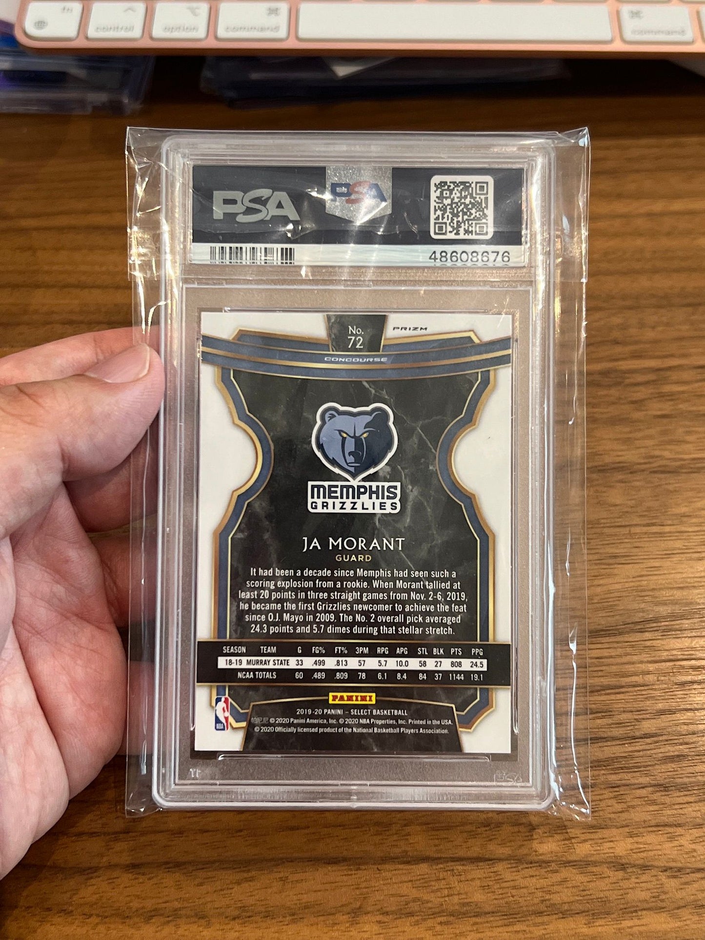 Ja Morant 2019 Select Silver Disco Prizm Rookie RC Psa 9 #48608676 LOW POP