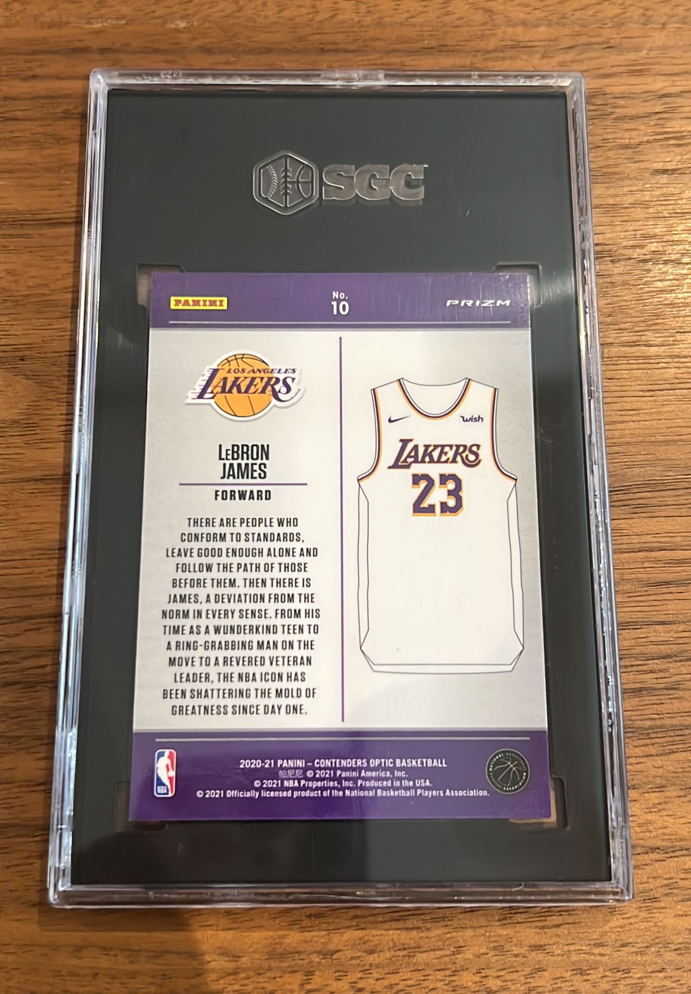 2020-21f Panini Contenders Optic #10 Lebron James Uniformity Blue Cracked Ice Prizm Single