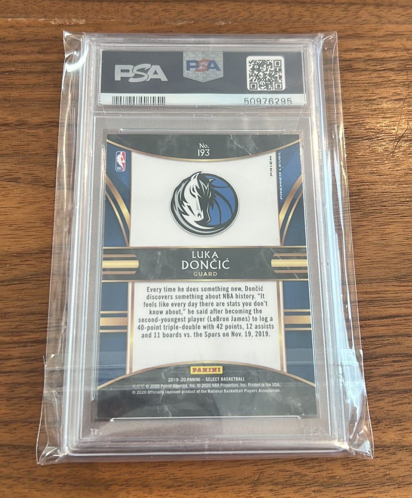 2019 Panini Select Luka Doncic Silver Prizm #193 single
