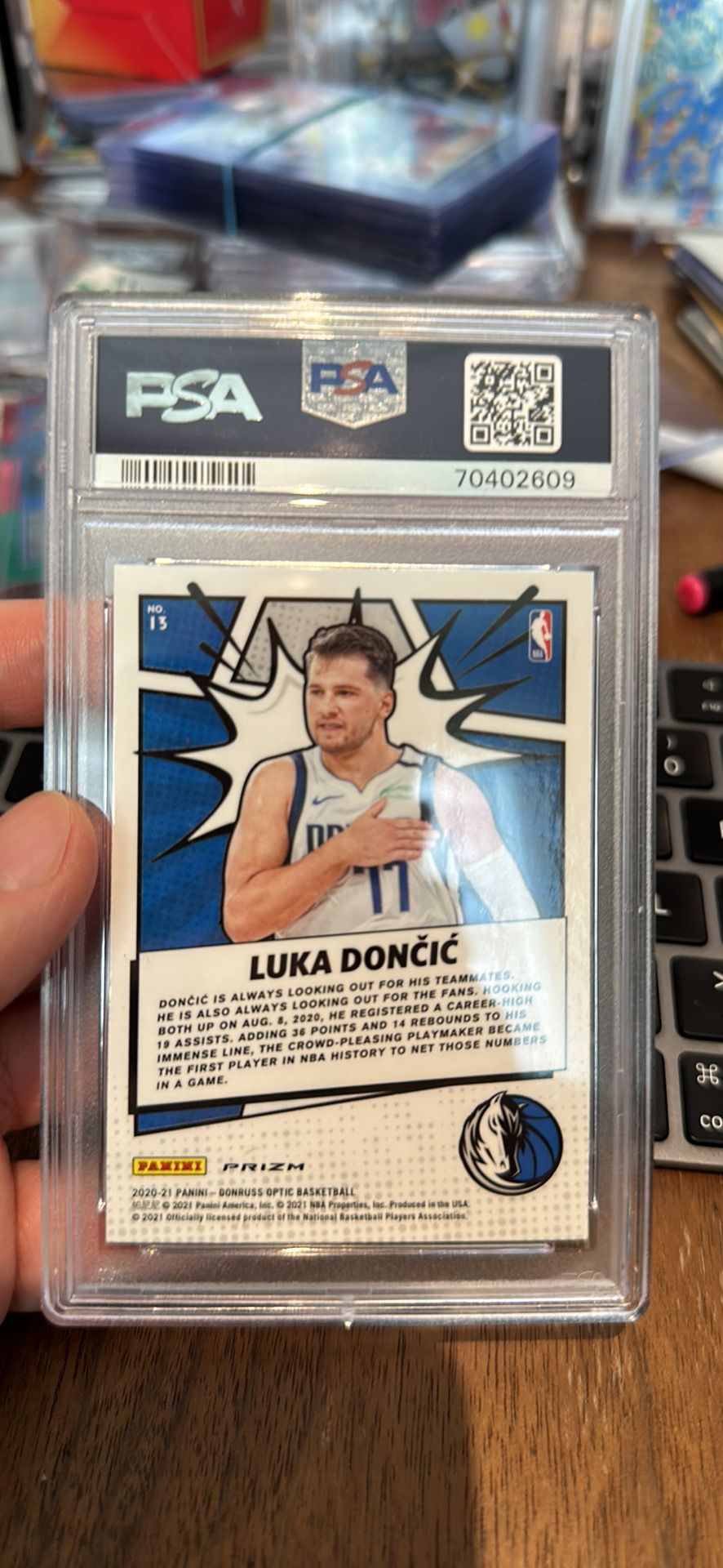 2020-21 Donruss Optic Luka Doncic My House! Holo. PSA Mint 9.