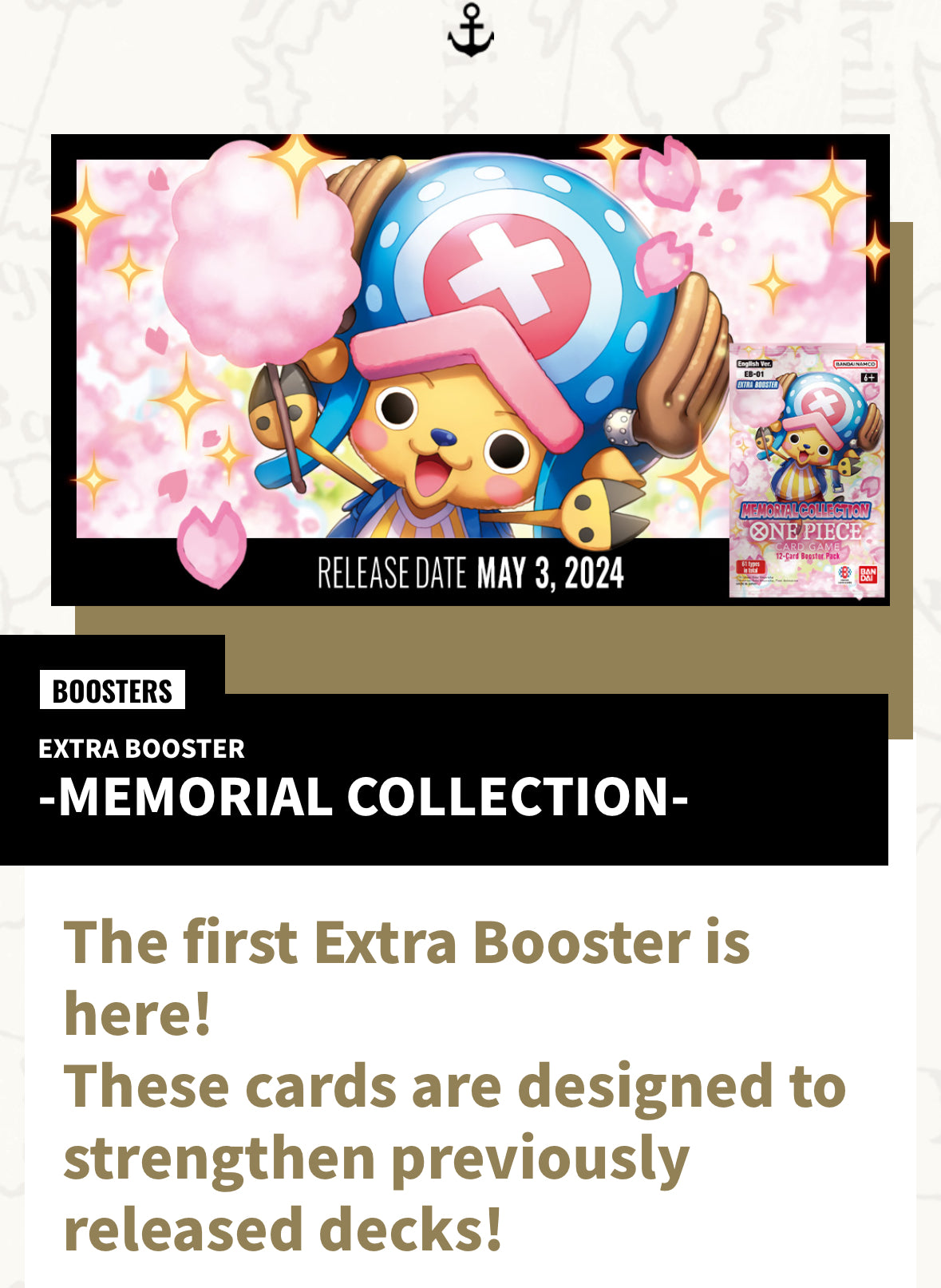 One piece *preorder* EXTRA BOOSTER -MEMORIAL COLLECTION- [EB-01]