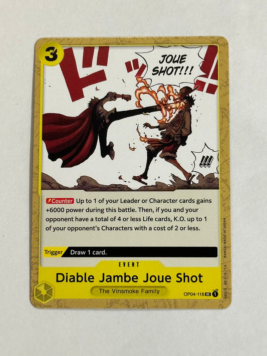 One Piece TCG Event Diable Jambe Joue Shot OP04-116 English