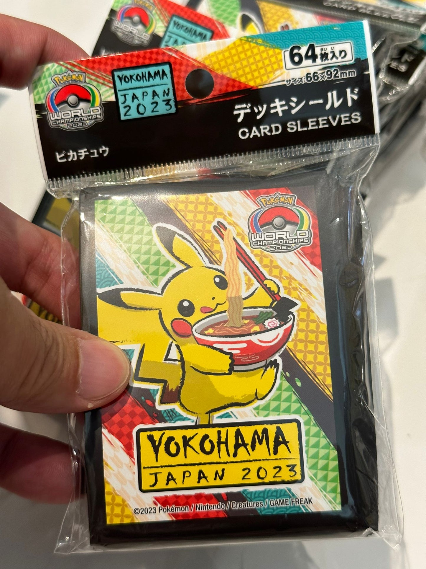 Pokemon world championships 2023 card sleeves - pikachu Yokohama ramen edition