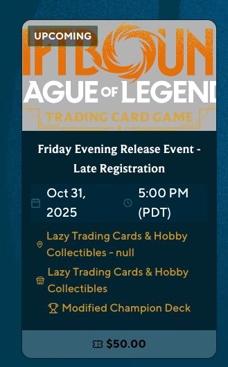 Riftbound League of Legends Trading Card Game (Learn to Play and Release Event)