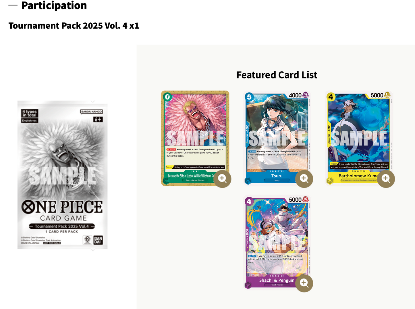 One piece Store Tournament 2025 Vol. 4 Oct-Dec