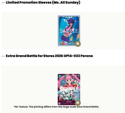 ONE PIECE CARD GAME Extra Grand Battle for Stores 2026 September-October