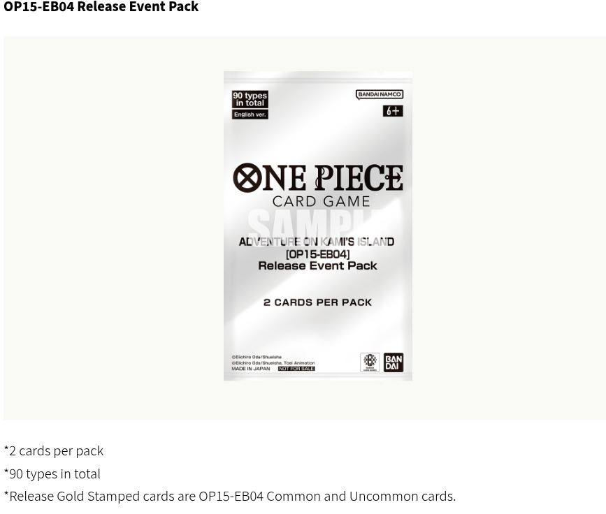 OP15-EB04 Release Event March April 2 / april 3 , 5:30pm