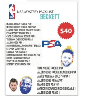 NBA Mystery Pack List