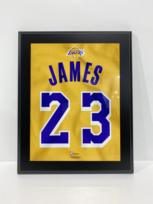 LeBron James Los Angeles Lakers 10.5" x 13" Gold 2018-19 Jersey Style Number 23 Sublimated Plaque