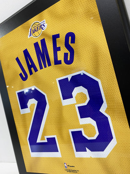 LeBron James Los Angeles Lakers 10.5" x 13" Gold 2018-19 Jersey Style Number 23 Sublimated Plaque