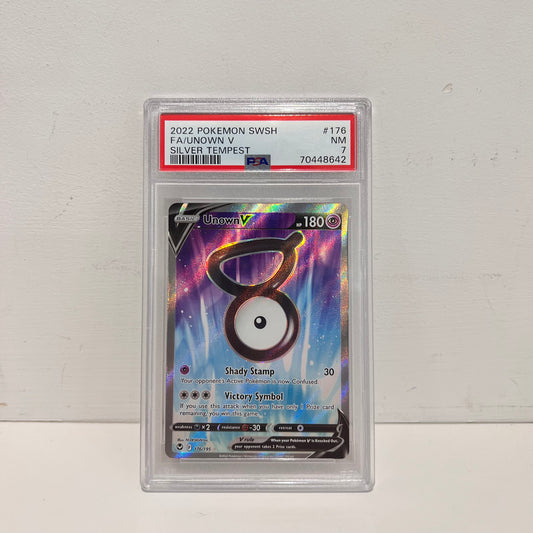 Unknown V - 176/195 - PSA 7 - Full Art - Silver Tempest - Pokemon - 8642