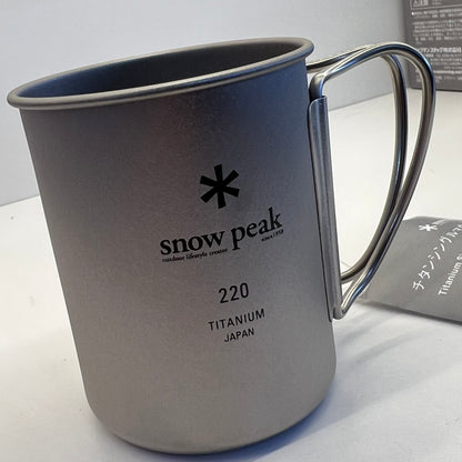 SNOW PEAK Grey Titanium Single-Wall Cup, 220 mL