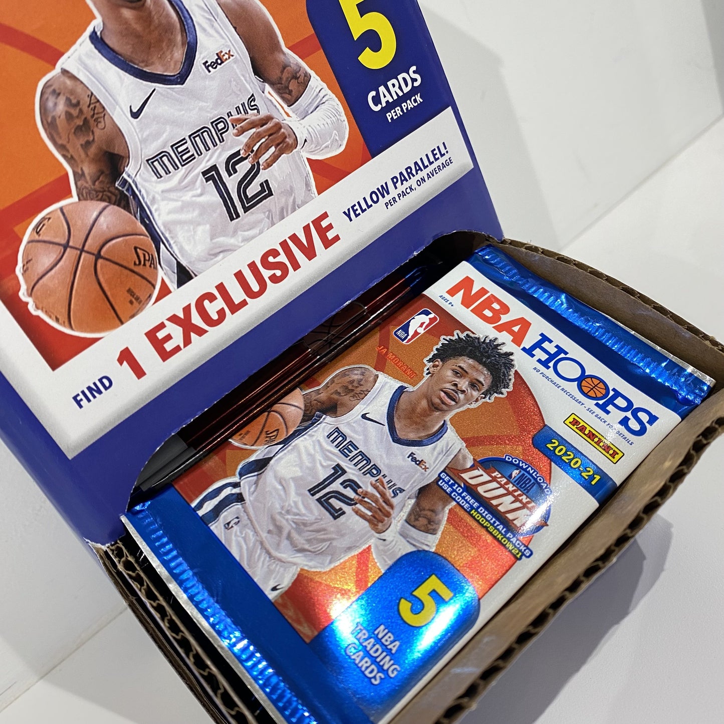 Panini NBA 2020-21 Hoops Yellow Parallel Pack (5 cards per pack)