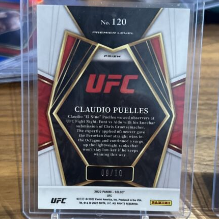 2022 Select UFC Claudio Puelles Rookie RC Premier #120 GOLD Prizm /10 + Silver (Single)