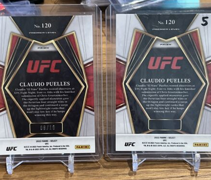 2022 Select UFC Claudio Puelles Rookie RC Premier #120 GOLD Prizm /10 + Silver (Single)