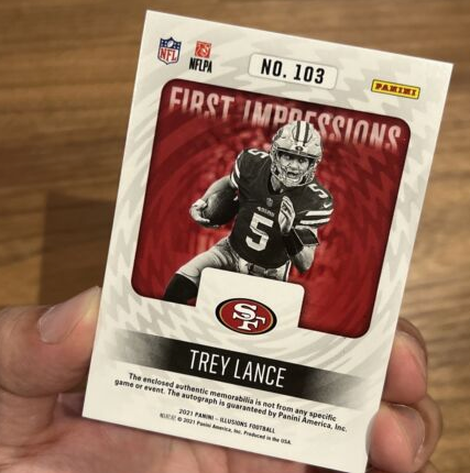 Trey Lance ROOKIE RPA - Illusions First Impressions Autographed Patch Auto /99 (Single)