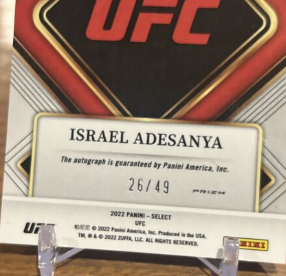 2021 Panini Select UFC Hobby Israel Adesanya Auto Autograph Blue Prizm /49 Rare (Single)
