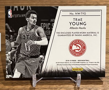 2018 Panini Noir Trae Young Rookie PATCH /99 Game Worn Jersey - Rare RC Invest (Single)