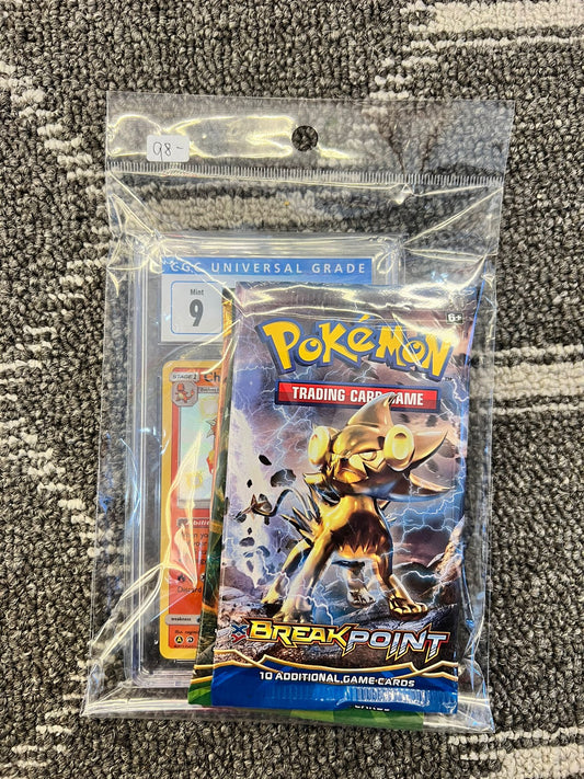 Pokémon graded card + 3 sealed booster pack Apr1 , 98.00