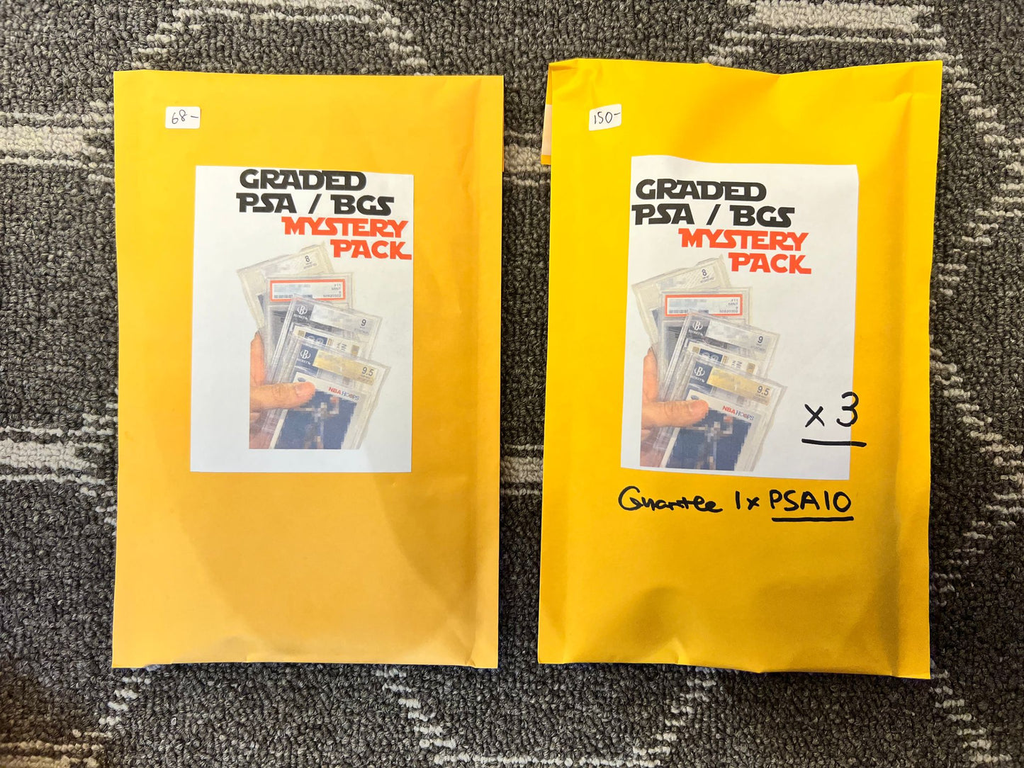 Mystery graded card pack x 1 ( Apr1 ) , 68.00          Mystery graded card pack x 3 guaranteed PSA10 x 1 ( Apr1 ) , 150.00