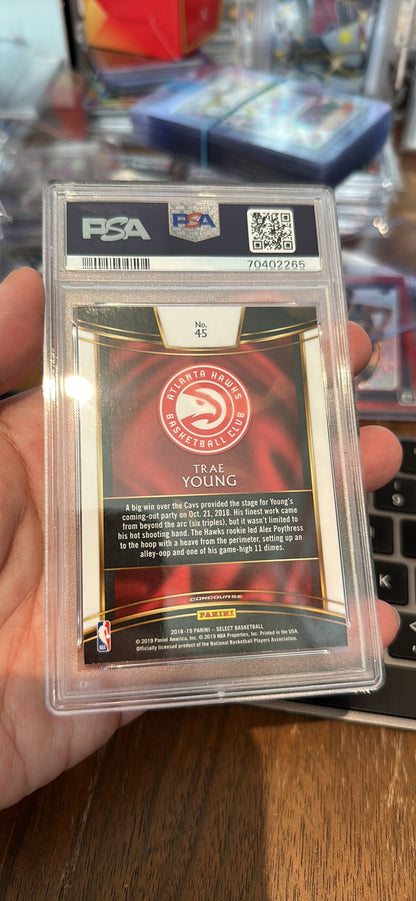 2018-19 Panini Select TRAE YOUNG Concourse #45 Rookie RC PSA 9 MINT Hawks